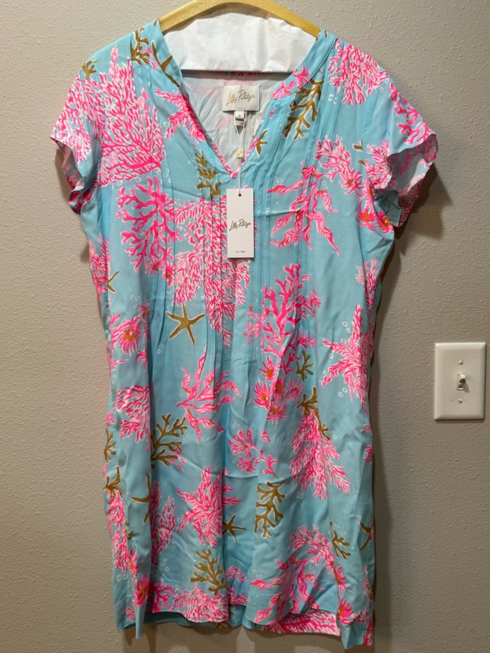 Lilly Pulitzer Coral & Aqua Shift Dress